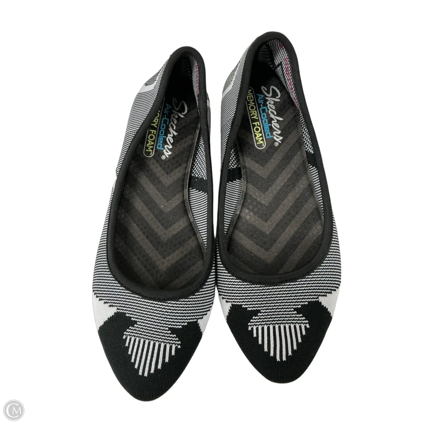 Shoes Flats By Skechers In Black & White, Size: 8.5
