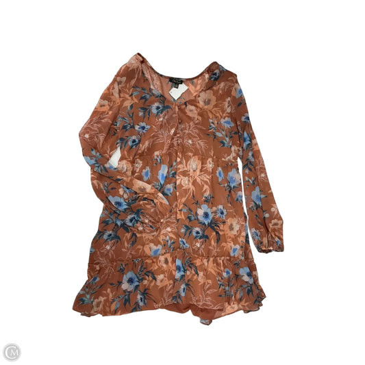 Top Long Sleeve By City Studio In Floral Print, Size: L