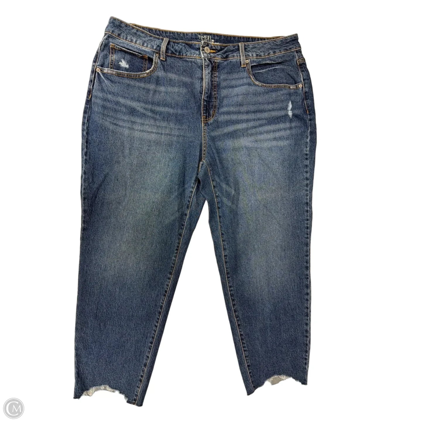 Jeans Straight By Time And Tru In Blue Denim, Size: 20