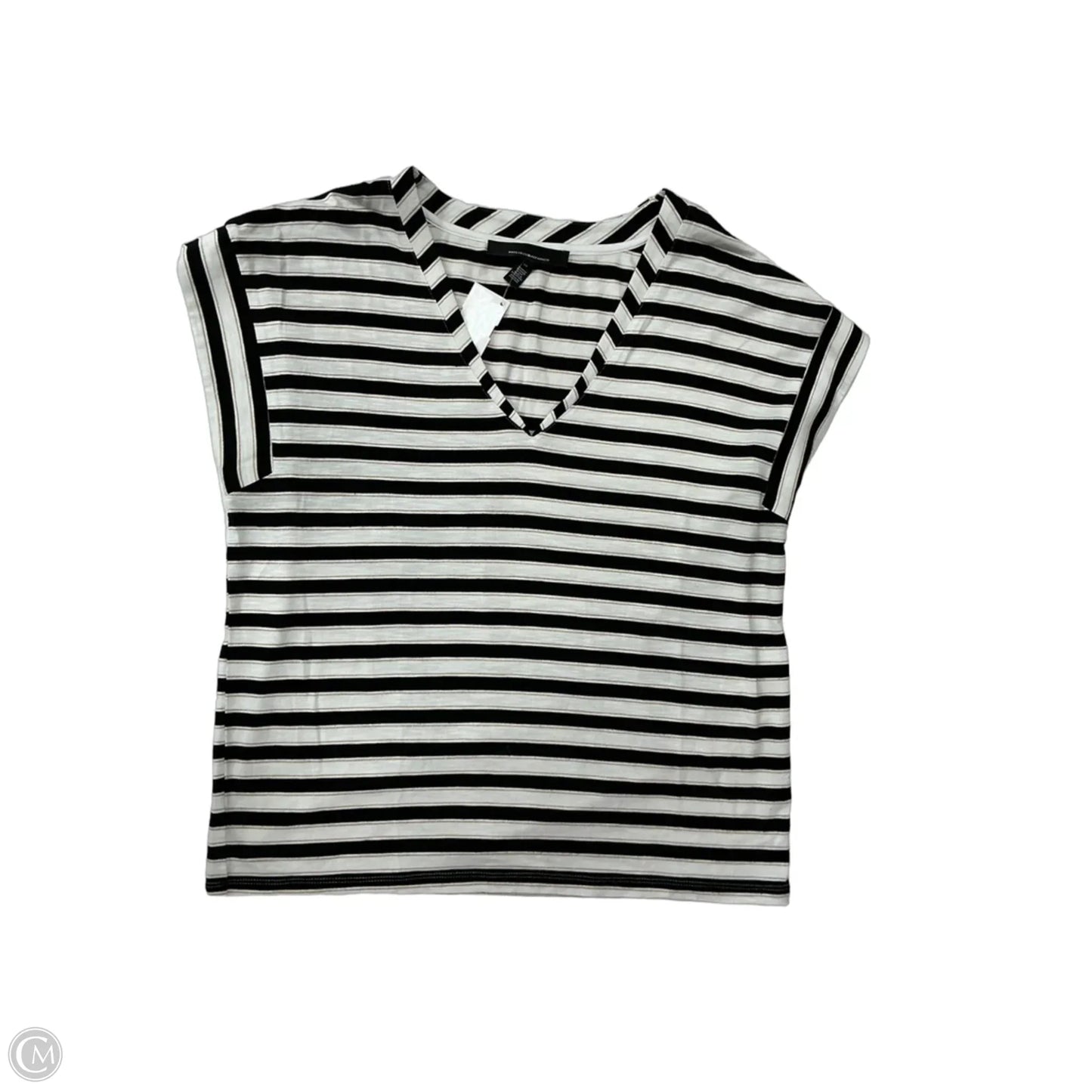 Top Short Sleeve By White House Black Market In Striped Pattern, Size: M