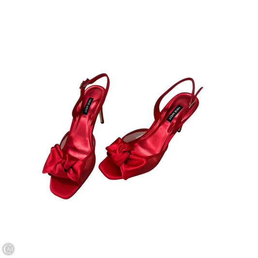 Sandals Heels Stiletto By Nine West In Red, Size: 8.5