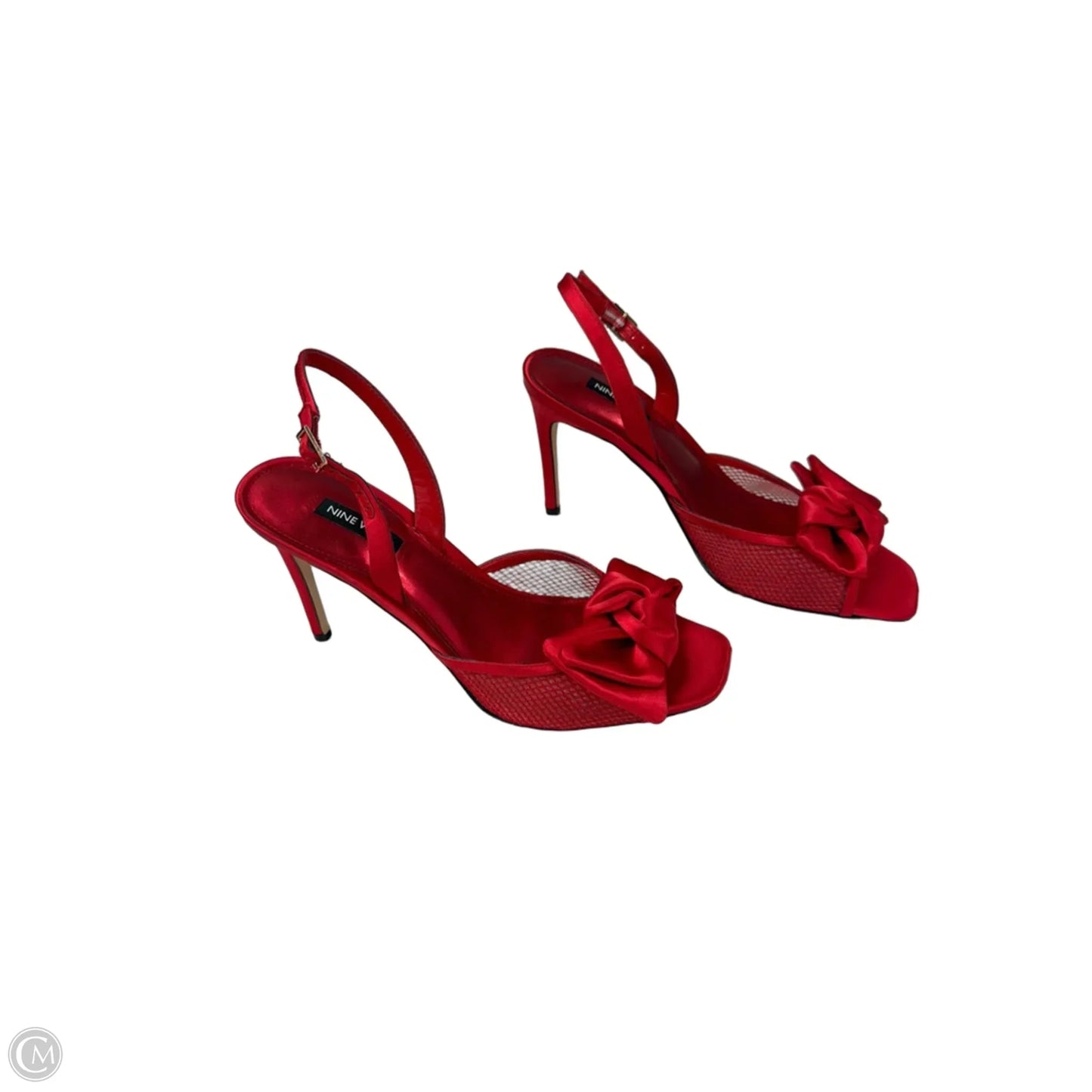 Sandals Heels Stiletto By Nine West In Red, Size: 8.5