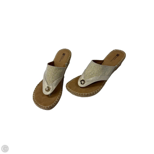 Sandals Flip Flops By White Mountain In Gold, Size: 10