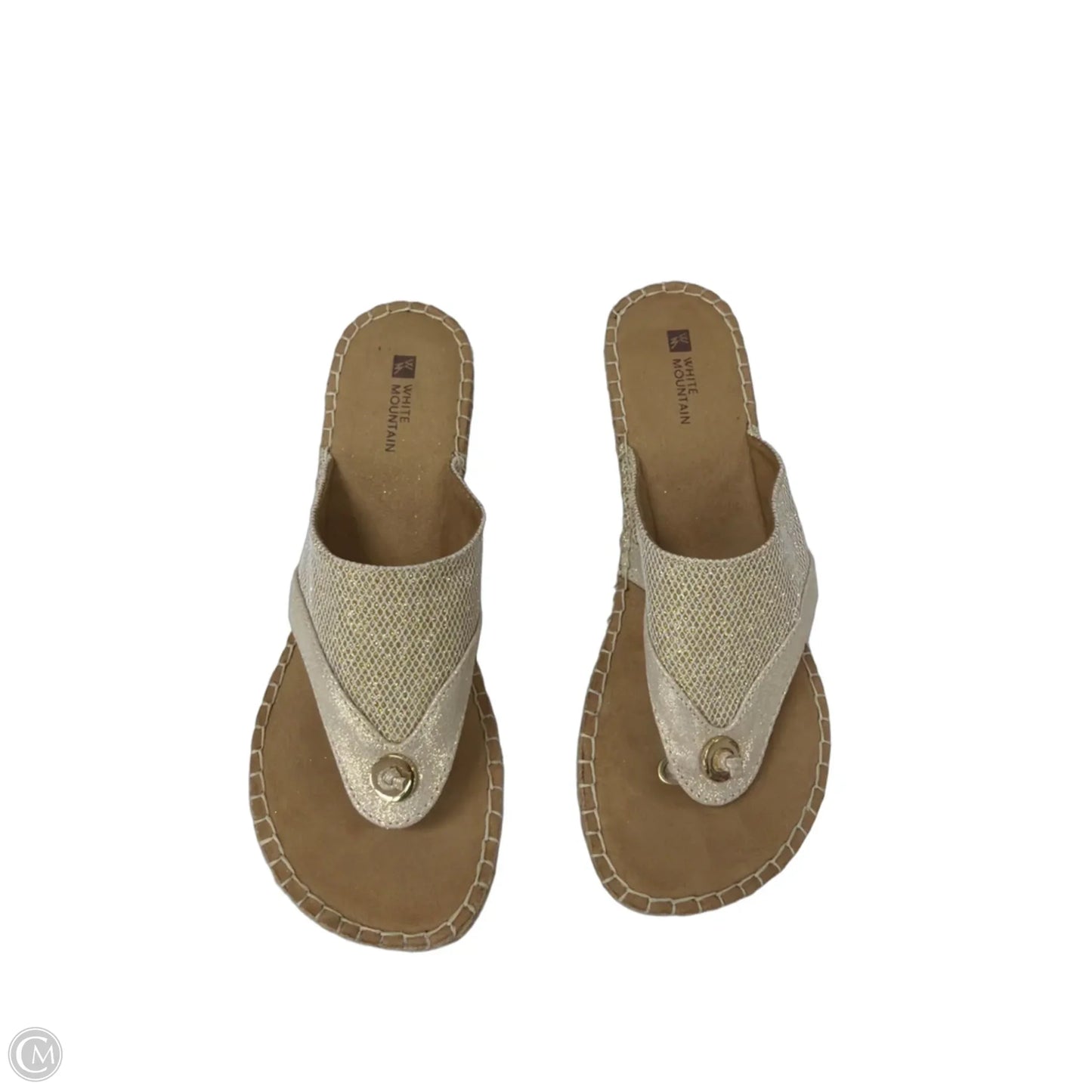 Sandals Flip Flops By White Mountain In Gold, Size: 10