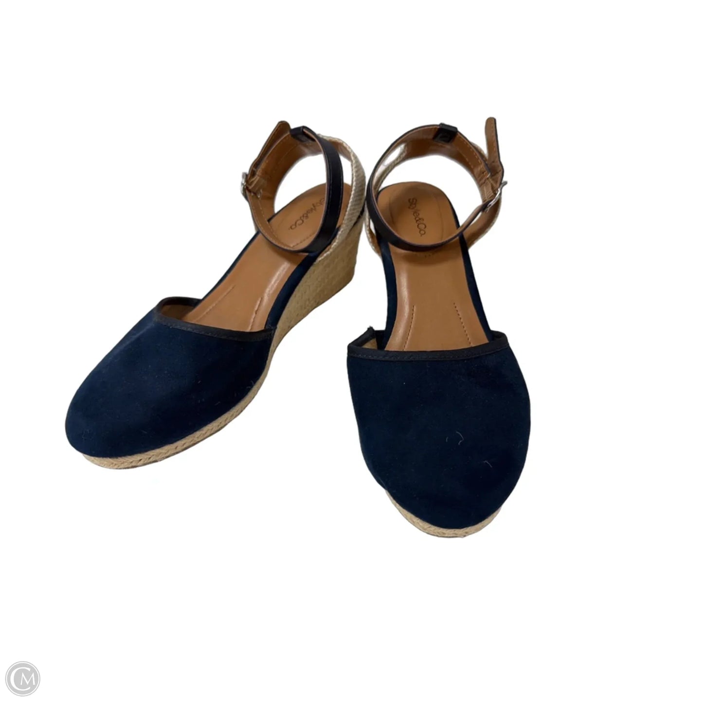 Shoes Heels Wedge By Style And Company In Blue, Size: 10