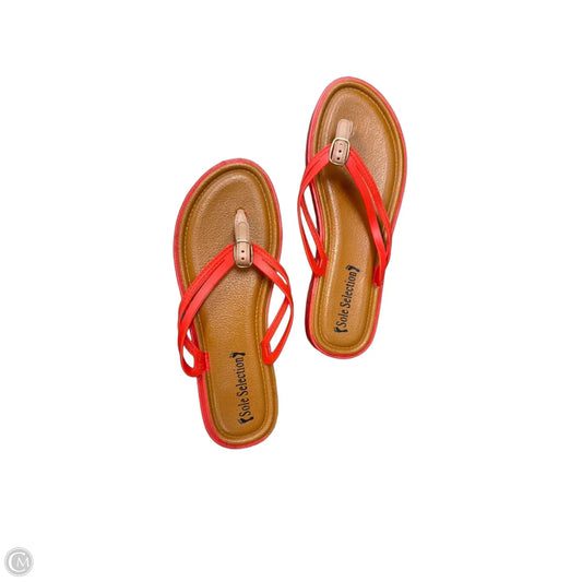Sandals Flip Flops By Sole Society In Brown & Orange, Size: 7