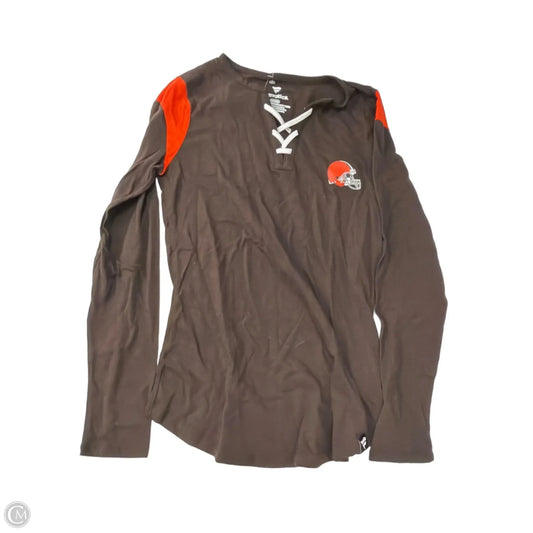 Top Long Sleeve By Fabletics In Brown, Size: M