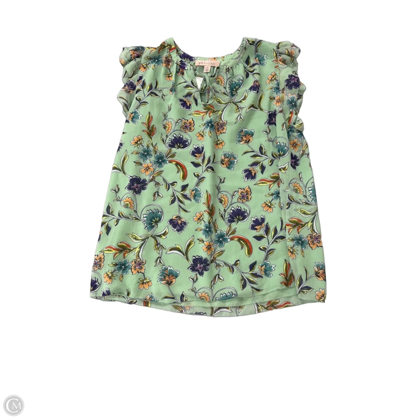 Top Short Sleeve By Philosophy In Floral Print, Size: L