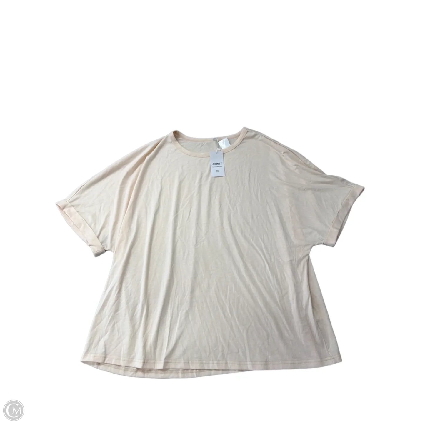 Top Short Sleeve Basic By Athmile In Cream, Size: 3x