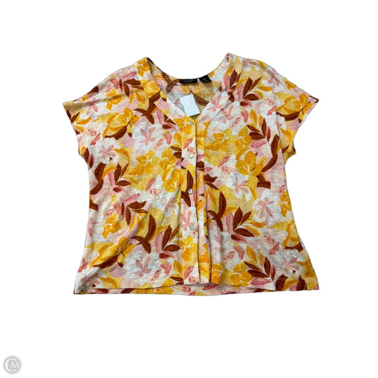 Top Short Sleeve By Tahari In Floral Print, Size: S