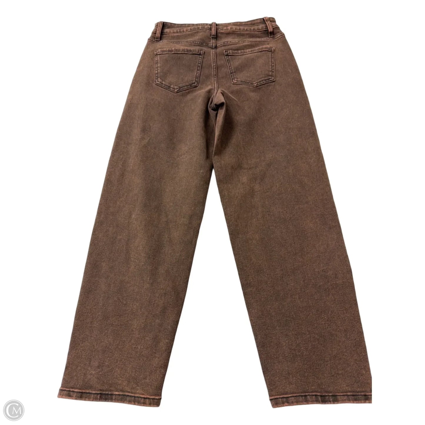 Jeans Wide Leg By Time And Tru In Brown Denim, Size: 4