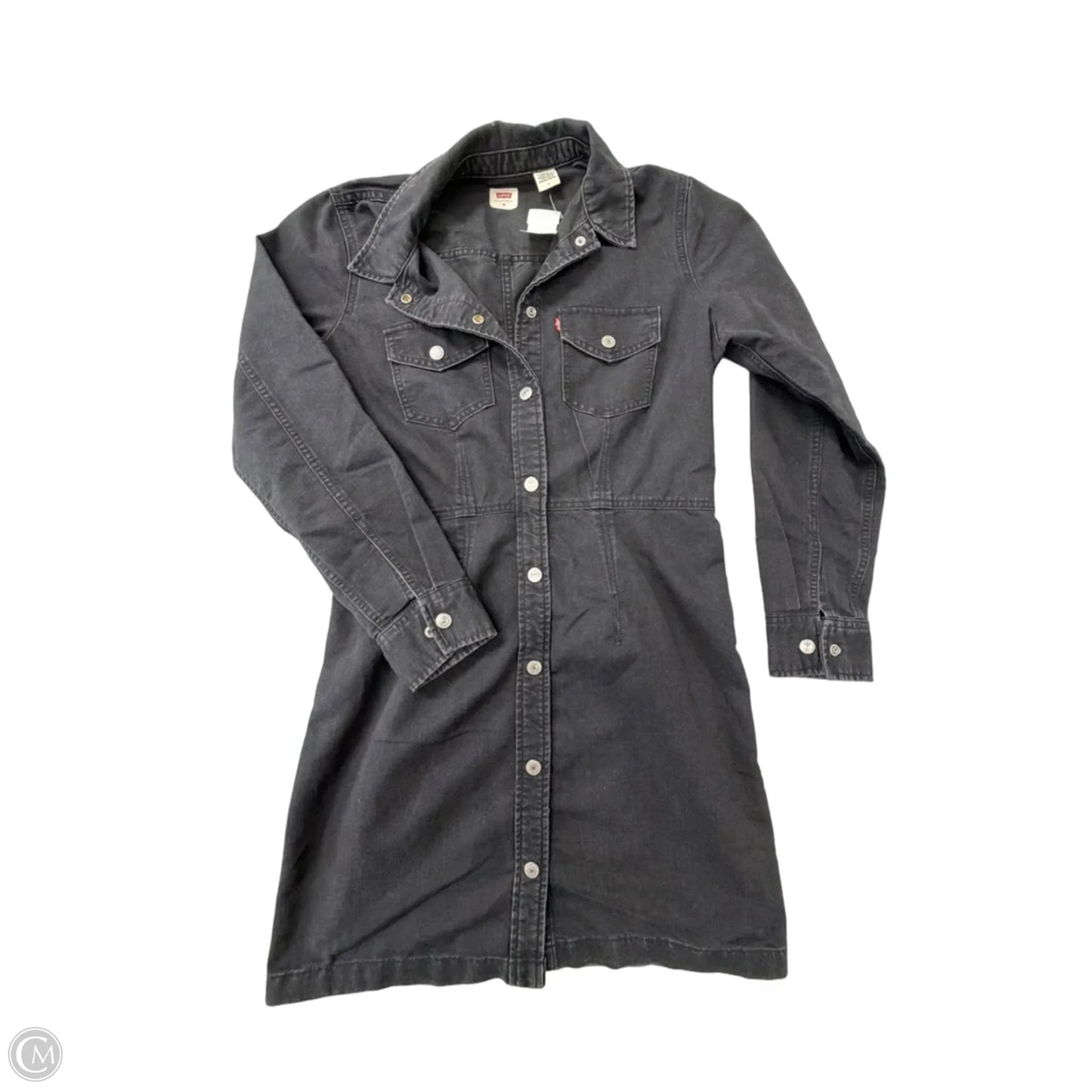 Dress Casual Midi By Levis In Black Denim, Size: M