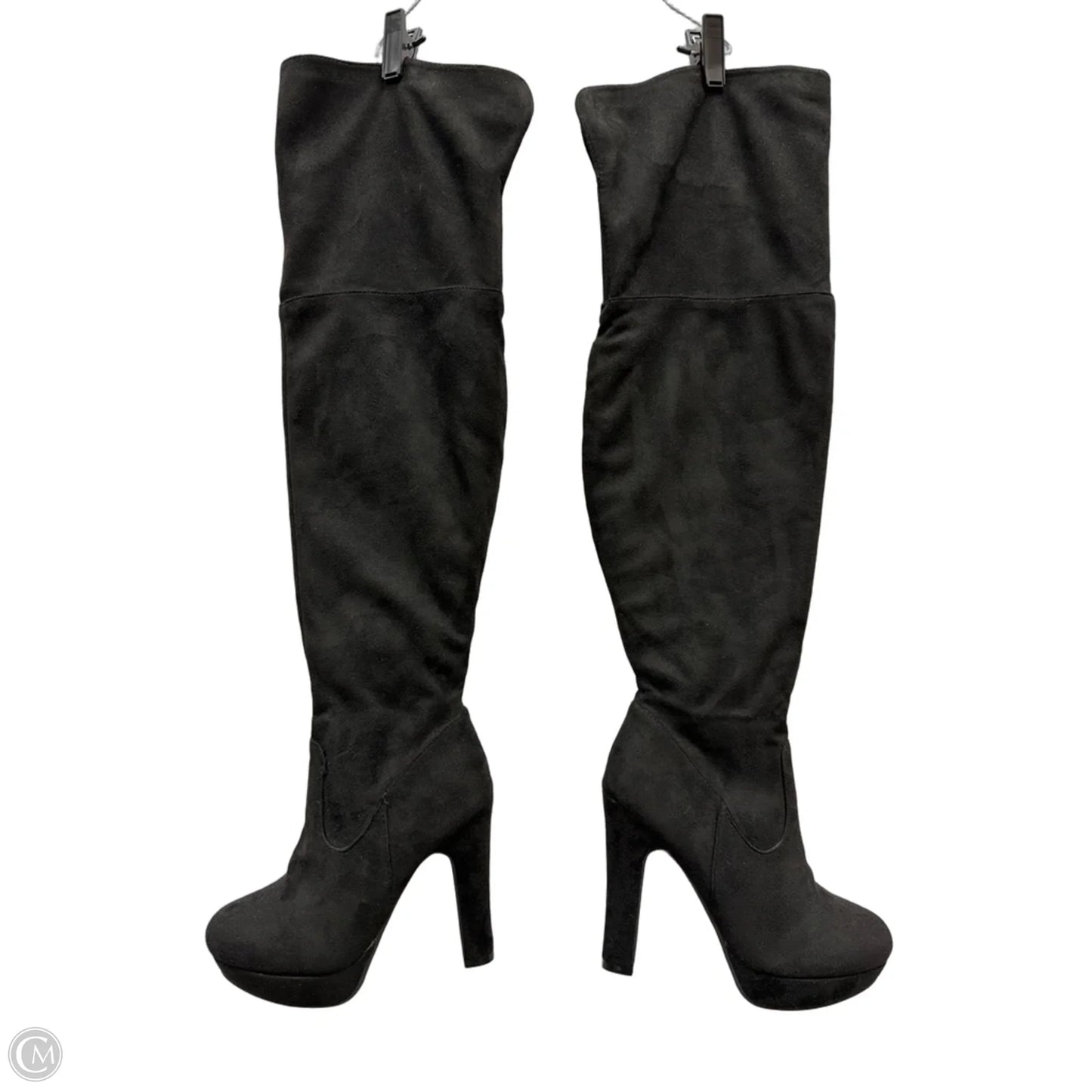 Boots Mid-calf Heels By Clothes Mentor In Black, Size: 7.5
