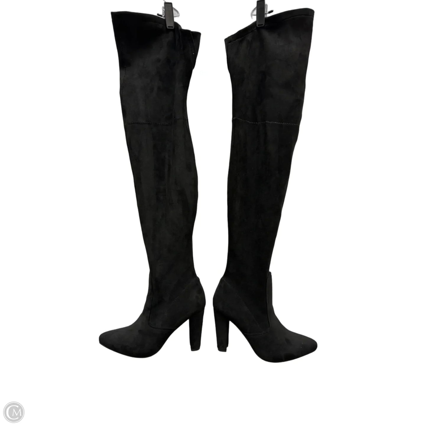 Boots Mid-calf Heels By Clothes Mentor In Black, Size: 7.5