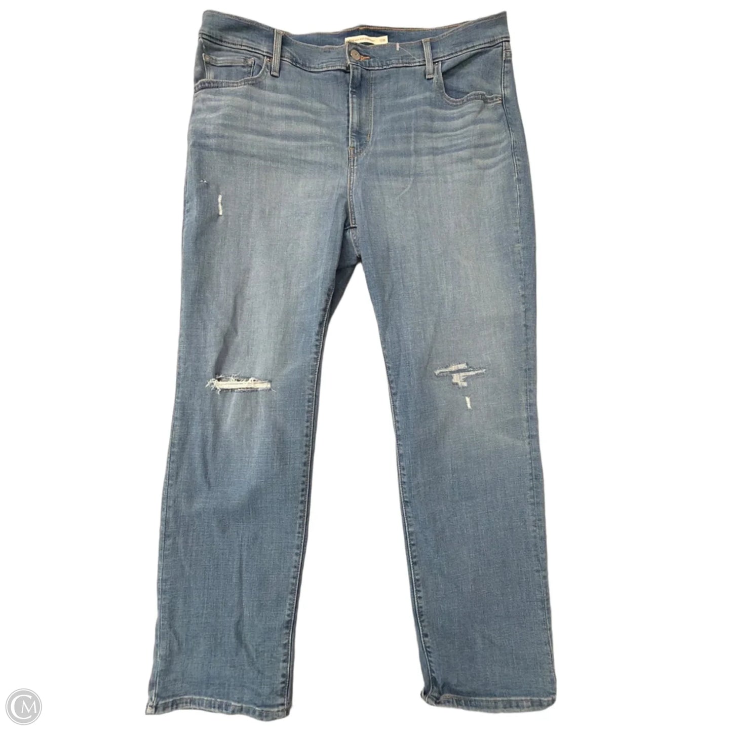 Jeans Straight By Levis In Blue Denim, Size: 18