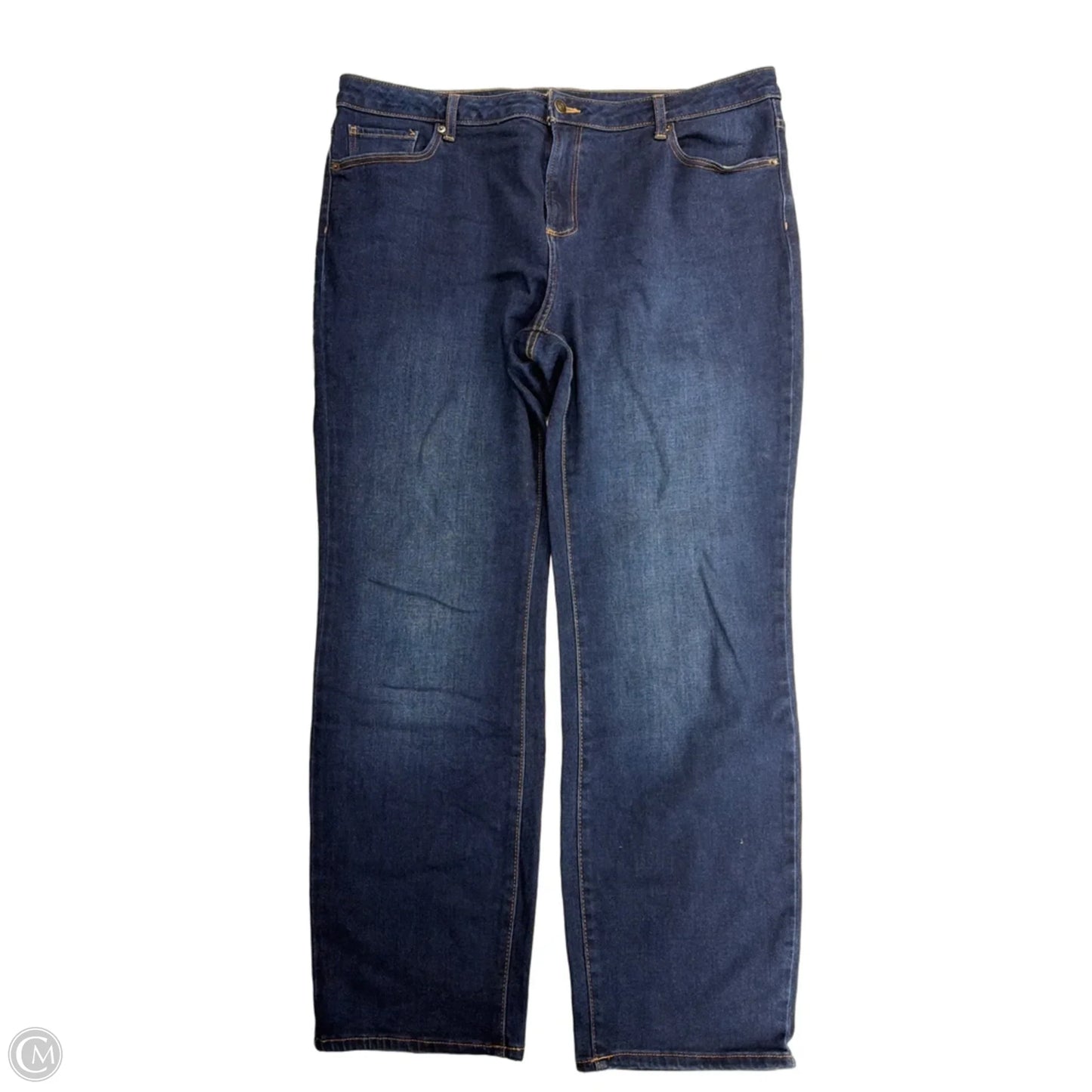 Jeans Straight By Members Mark In Blue Denim, Size: 18