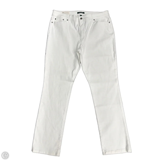 Jeans Straight By Lauren By Ralph Lauren In White Denim, Size: 16