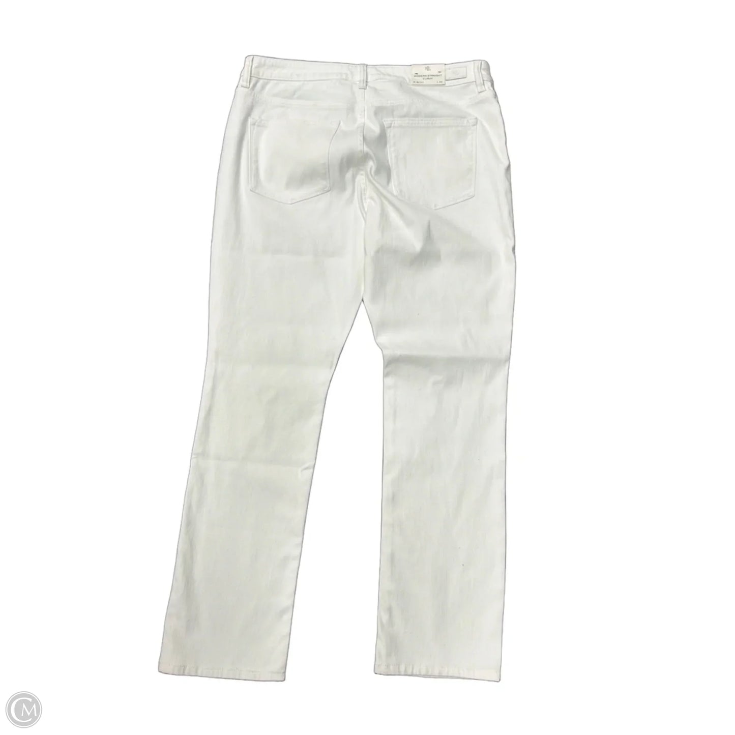 Jeans Straight By Lauren By Ralph Lauren In White Denim, Size: 16