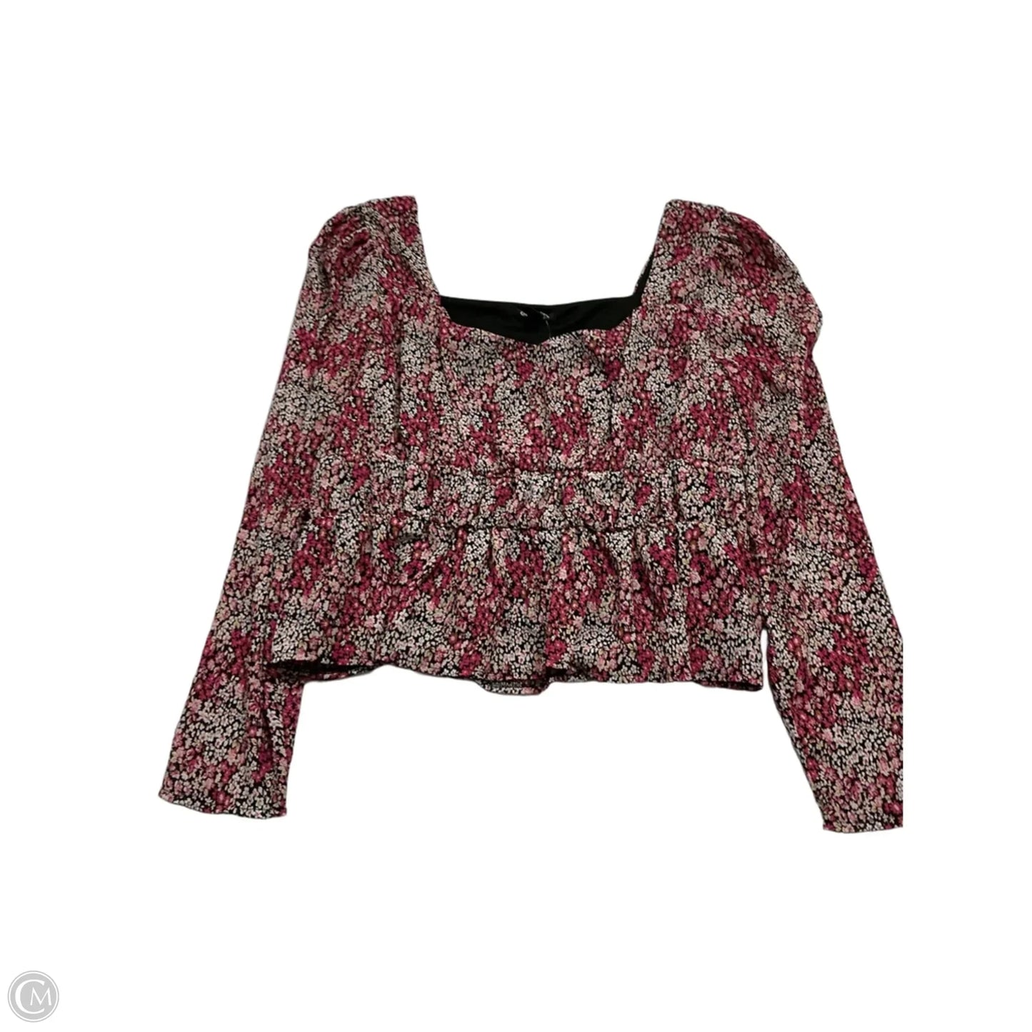 Top Long Sleeve By Versona In Floral Print, Size: L