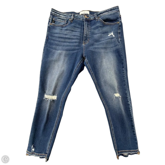 Jeans Skinny By Kancan In Blue Denim, Size: 14