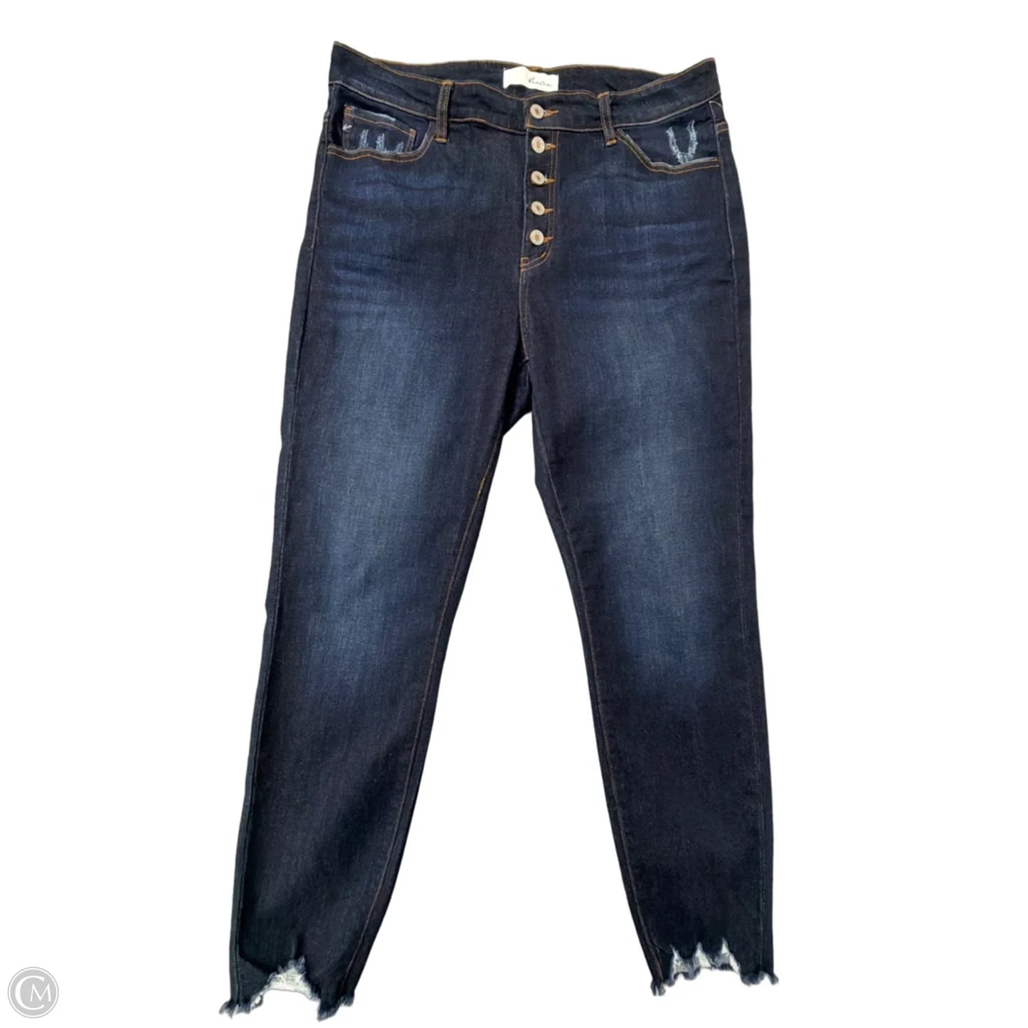 Jeans Skinny By Kancan In Blue Denim, Size: 14