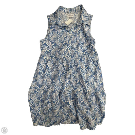 Dress Casual Midi By Tahari In Blue & White, Size: L