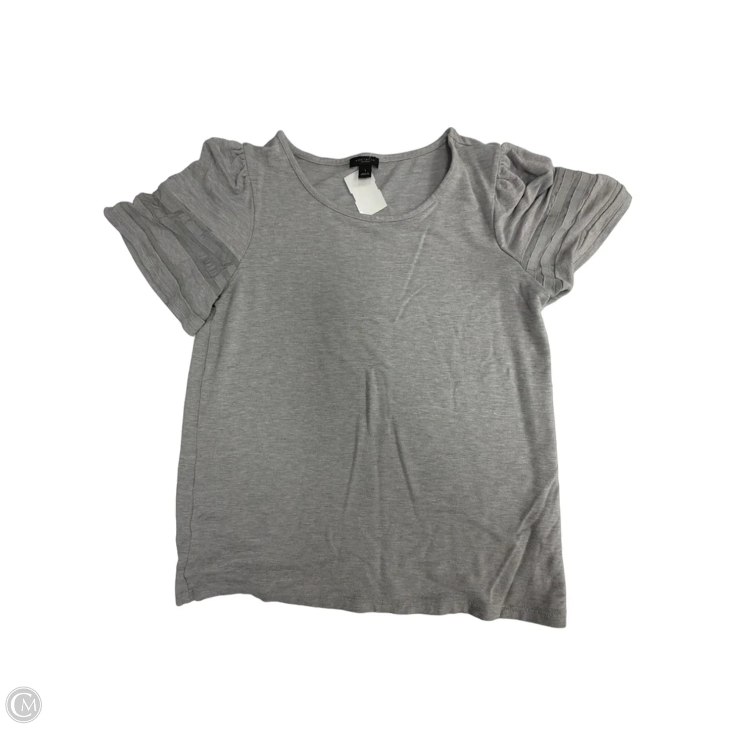 Top Short Sleeve By Ann Taylor In Grey, Size: S