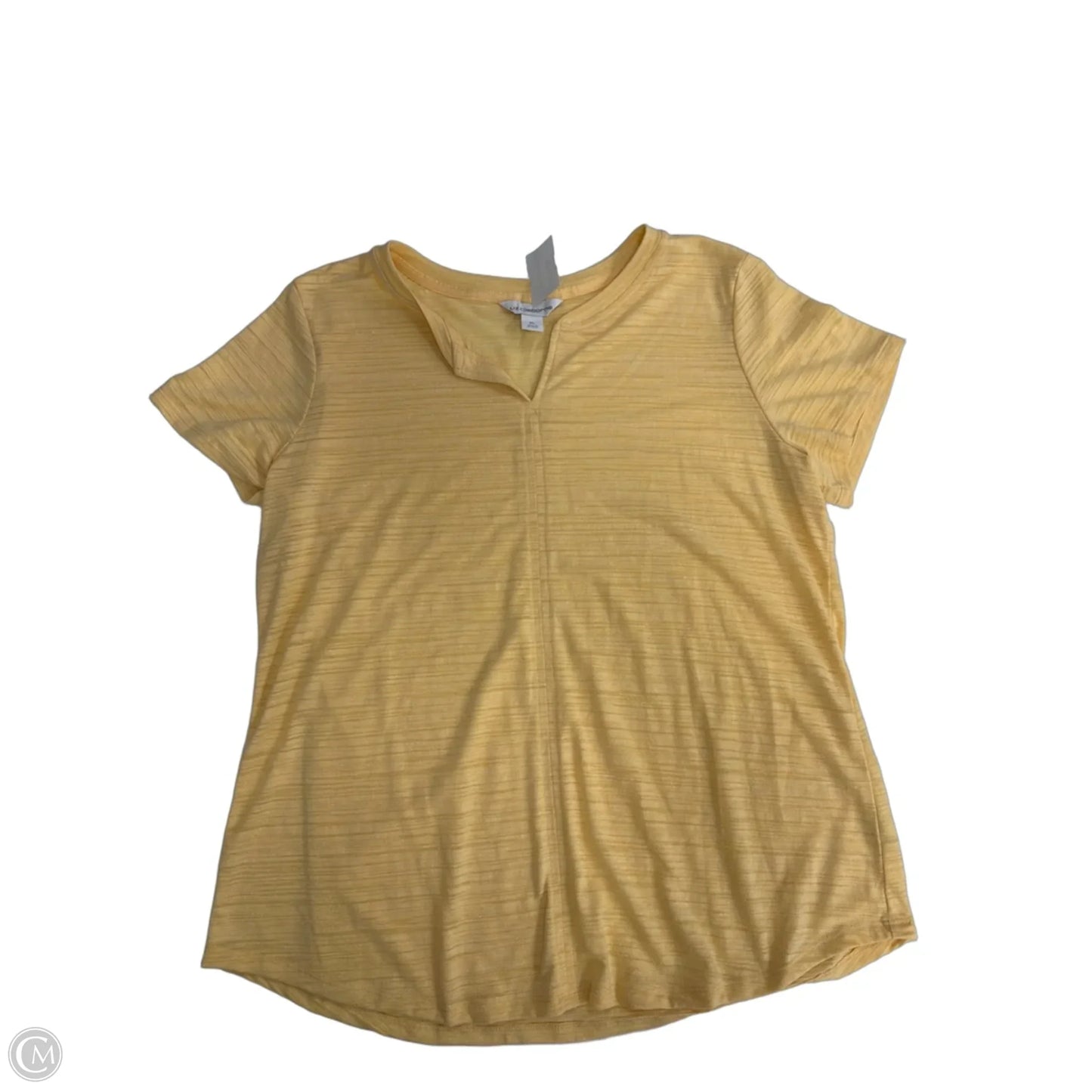 Top Short Sleeve Basic By Liz Claiborne In Yellow, Size: Xl