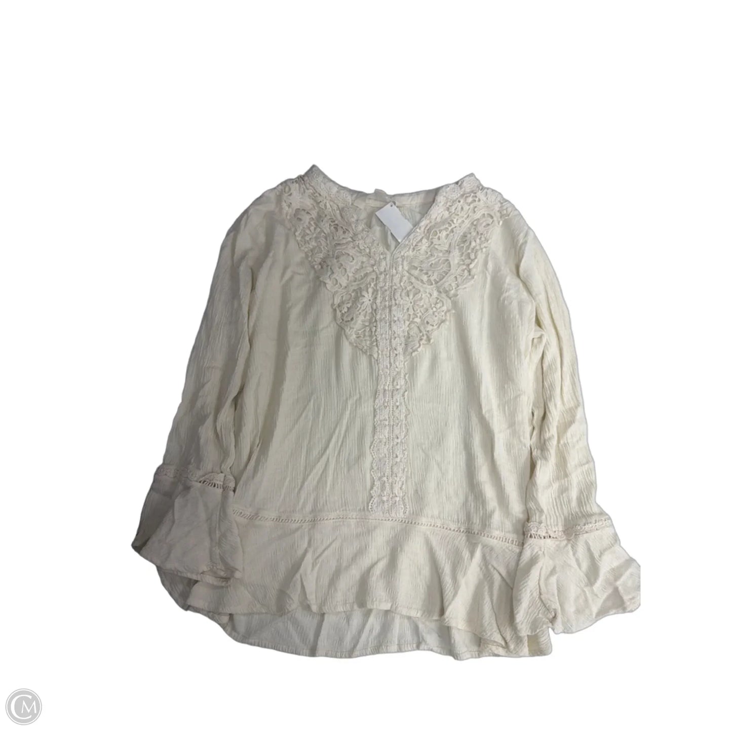 Top Long Sleeve By Clothes Mentor In White, Size: Xl