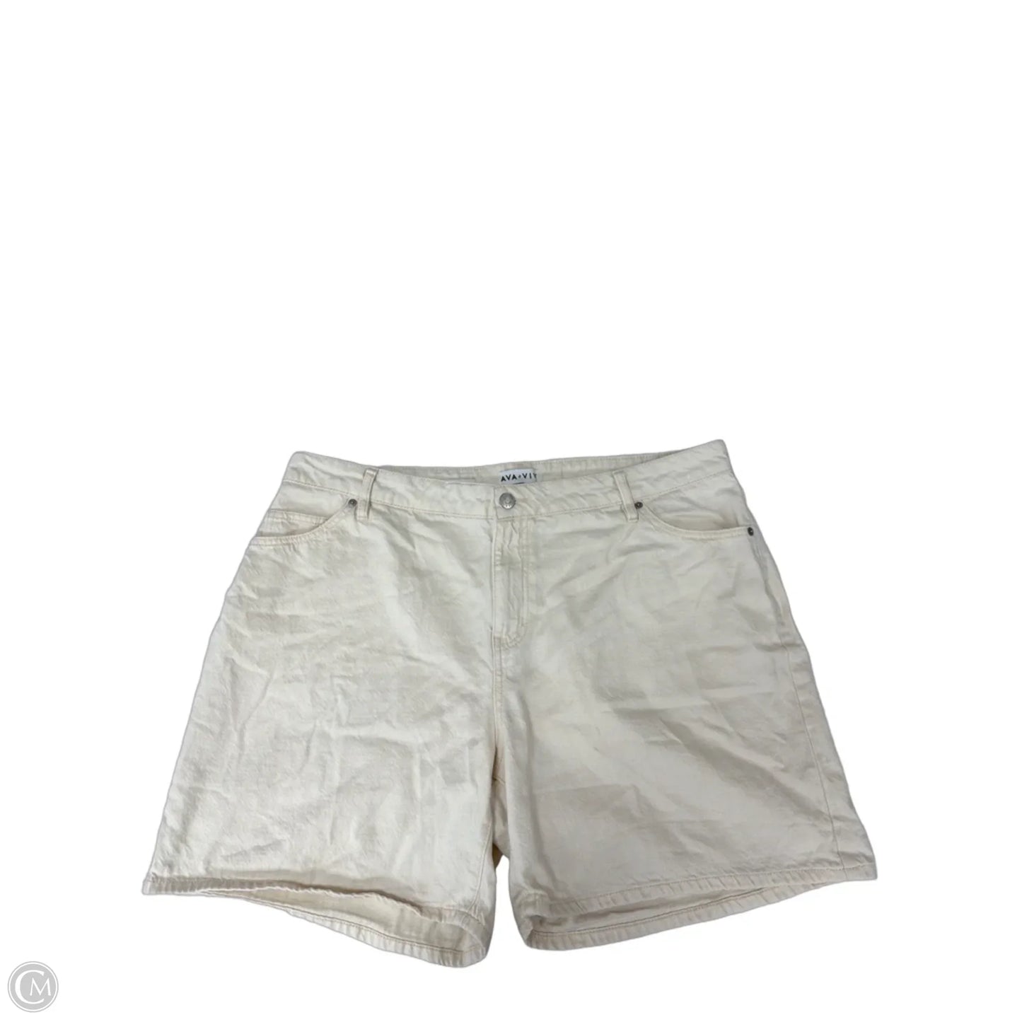 Shorts By Ava & Viv In Cream Denim, Size: 18