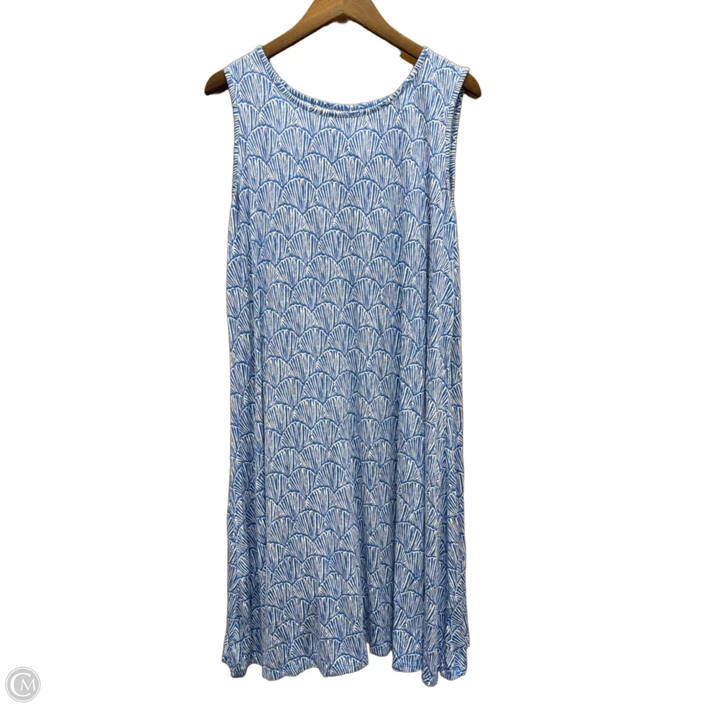 Dress Casual Maxi By Croft And Barrow In Blue & White, Size: 1x