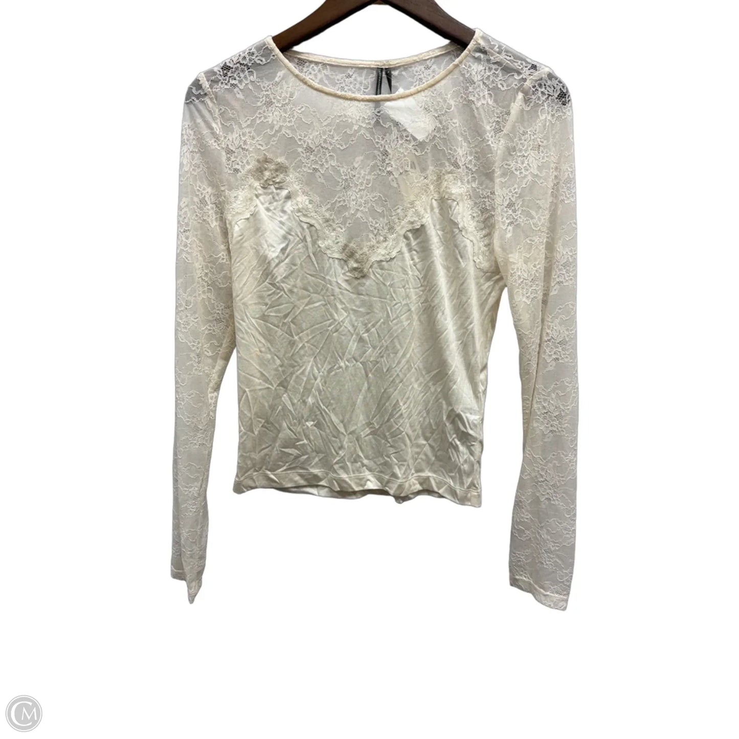 Top Long Sleeve By Anthropologie In Cream, Size: M