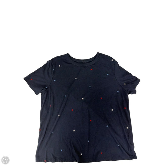 Top Short Sleeve By Old Navy In Blue Red & White, Size: L