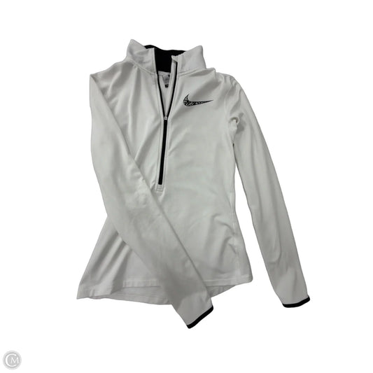 Athletic Top Long Sleeve Collar By Nike Apparel In White, Size: S