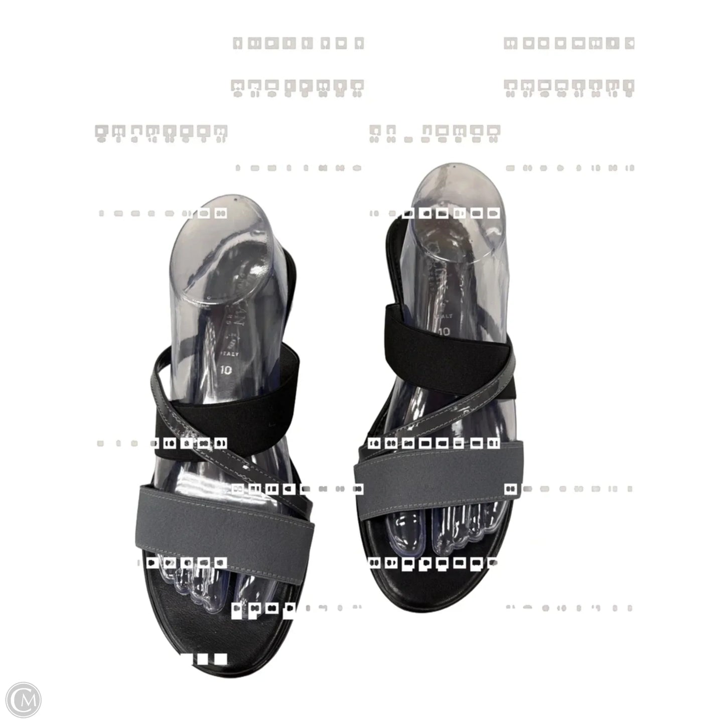 Sandals Heels Wedge By Italian Shoemakers In Black, Size: 10