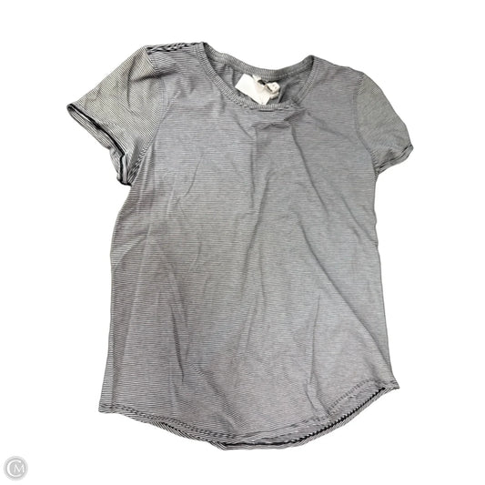 Athletic Top Short Sleeve By Lululemon In Striped Pattern, Size: L