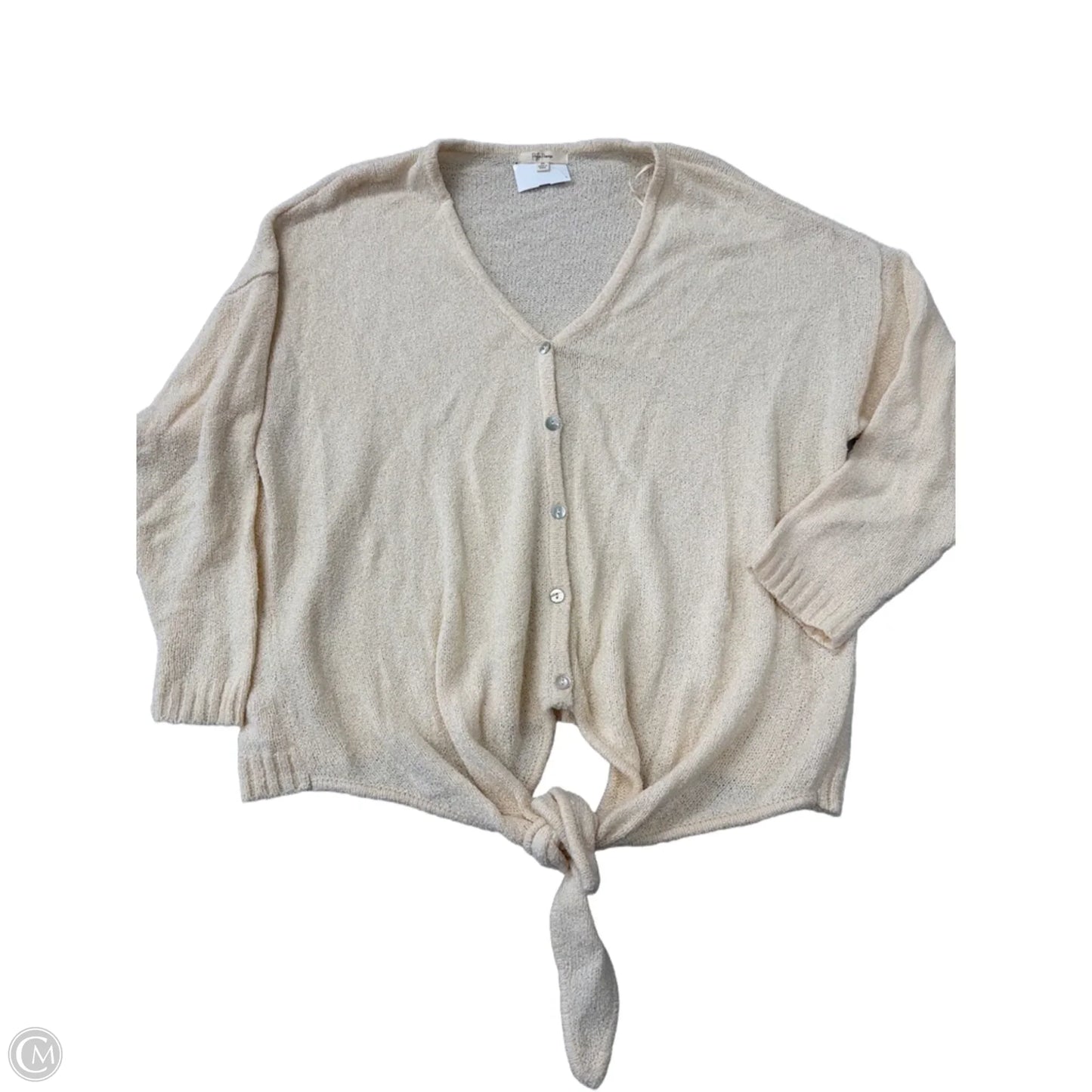Cardigan By Peyton Primrose In Cream, Size: 2x