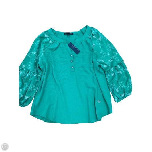 Top 3/4 Sleeve By Adrienne Vittadini In Green, Size: L