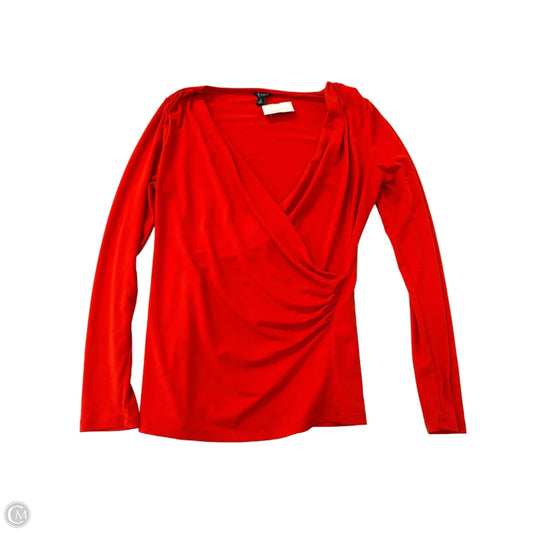 Top Long Sleeve By Ann Taylor In Orange, Size: M