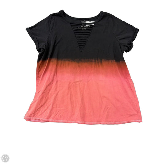 Top Short Sleeve By Torrid In Black & Pink, Size: 3x