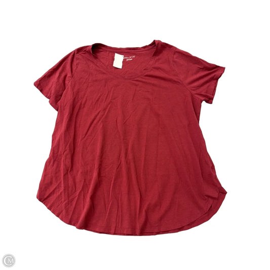 Top Short Sleeve Basic By Ava & Viv In Red, Size: 1x