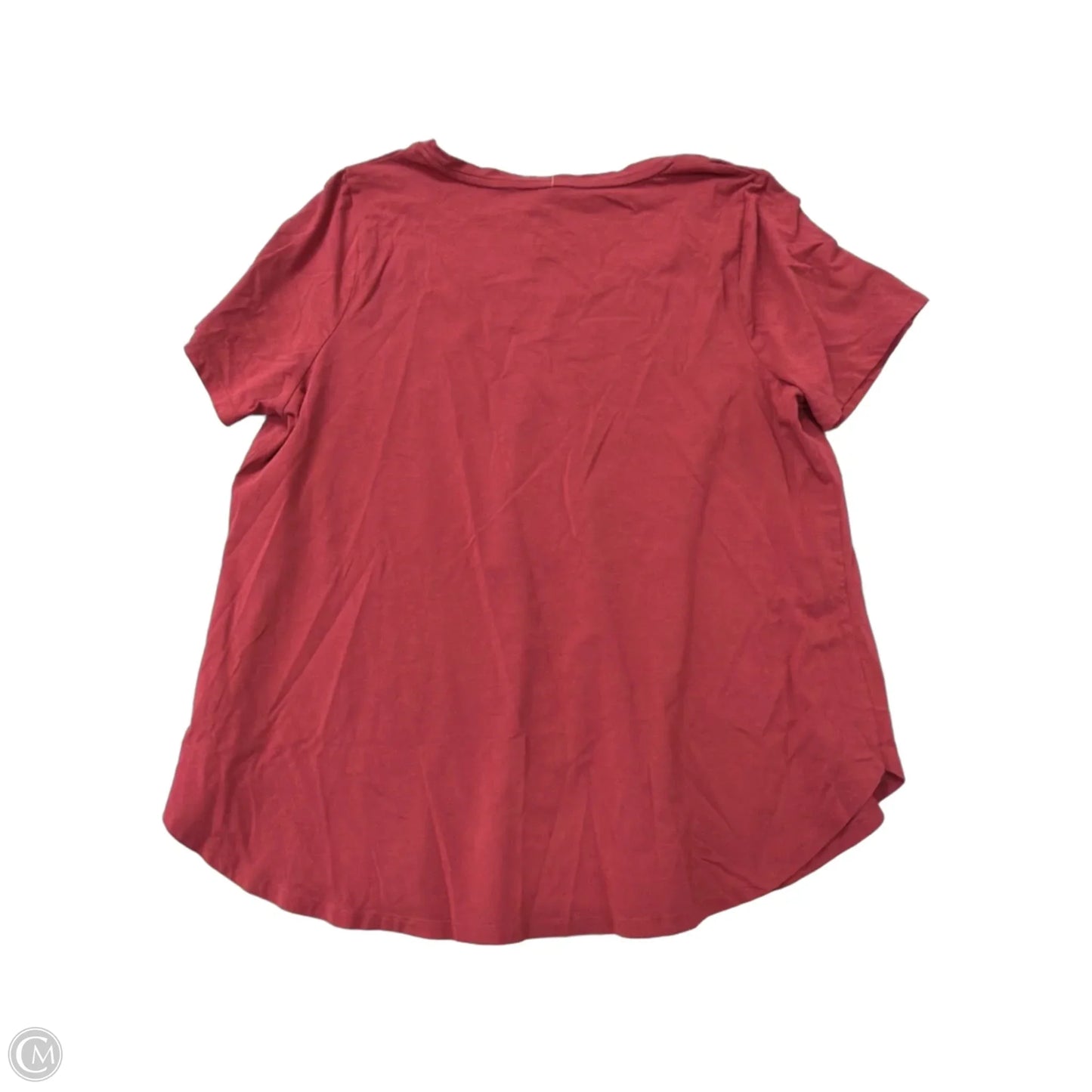 Top Short Sleeve Basic By Ava & Viv In Red, Size: 1x
