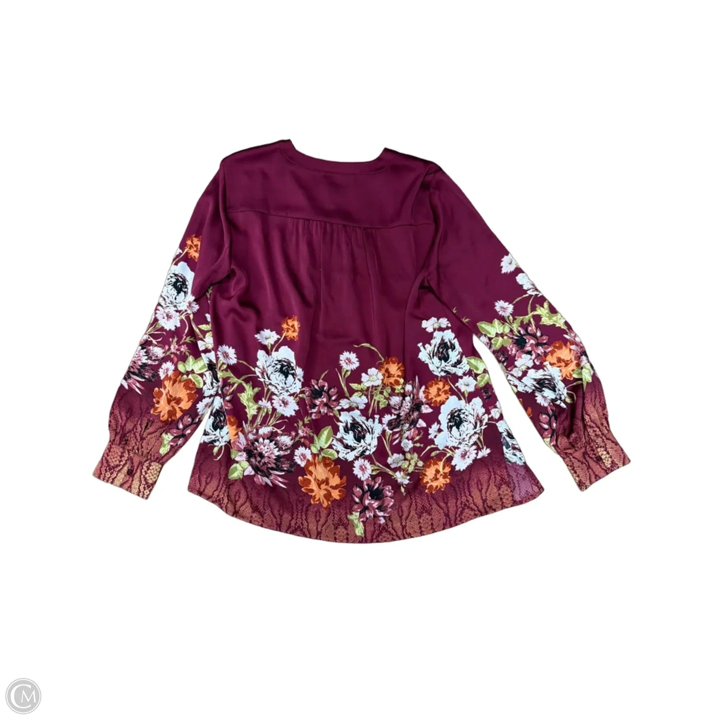 Top Long Sleeve By Worthington In Red, Size: M