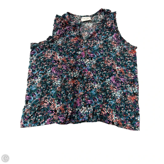 Tank Top By Time And Tru In Floral Print, Size: 2x