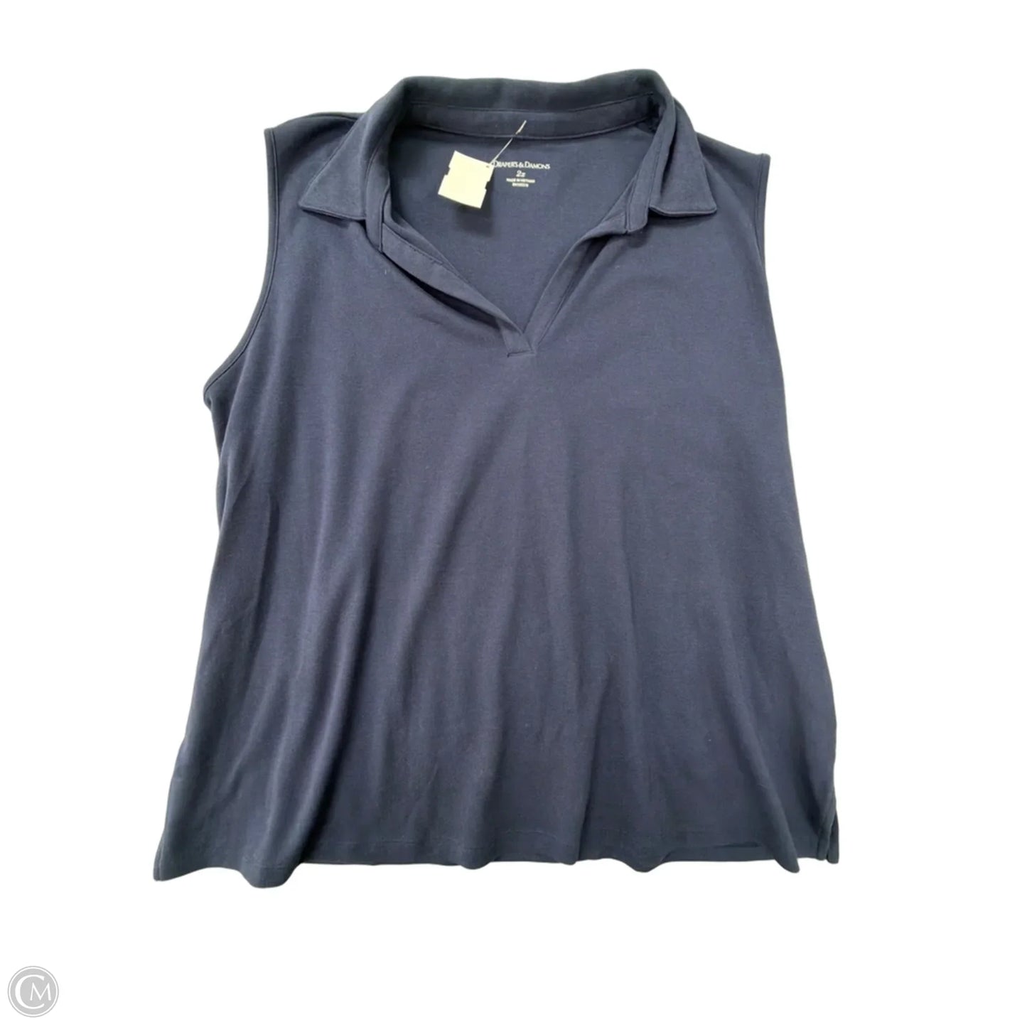 Top Sleeveless By Drapers & Damons In Navy, Size: 2x