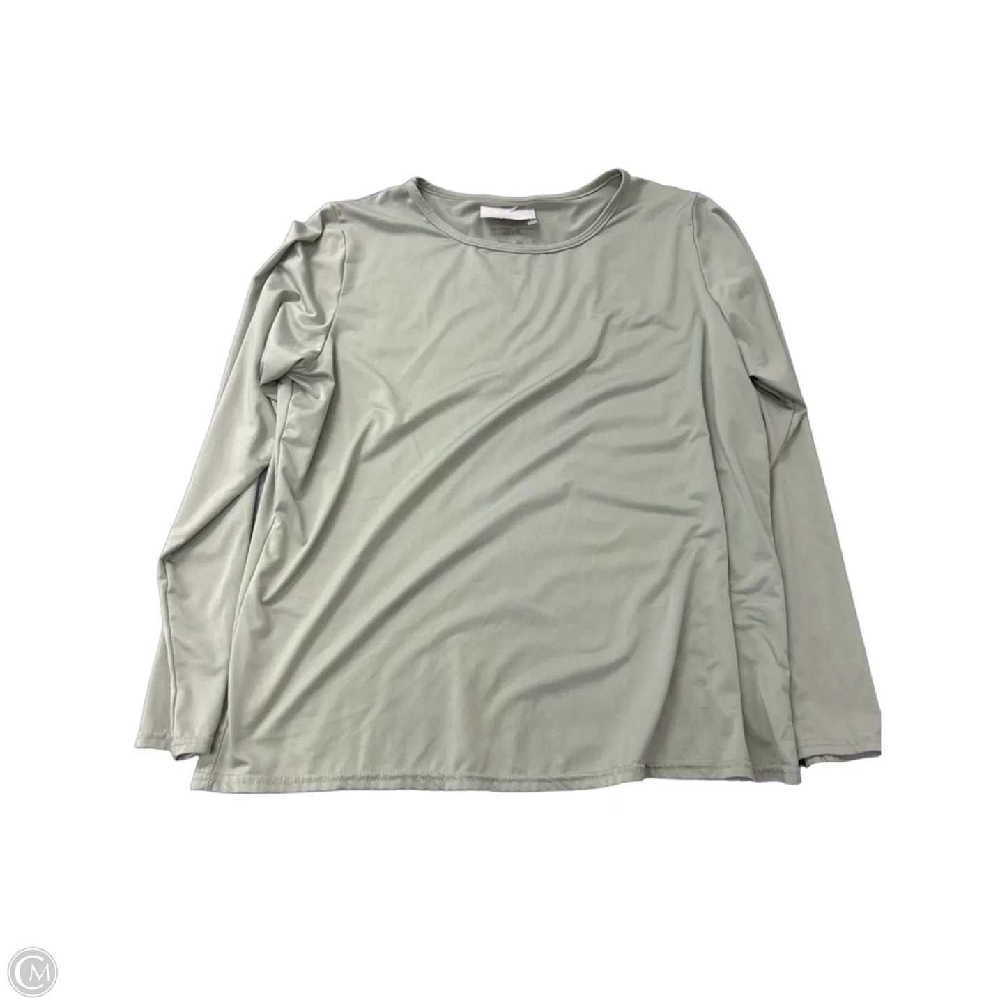 Athletic Top Long Sleeve Crewneck By REAL ESSENTIALS  In Green, Size: Xl