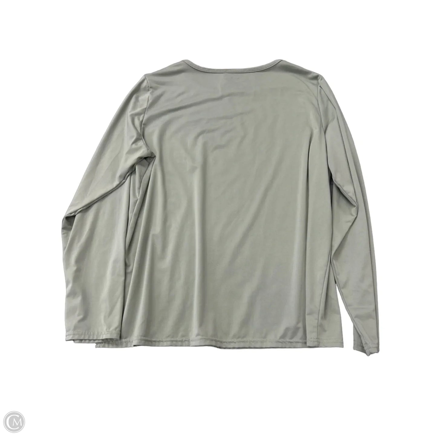 Athletic Top Long Sleeve Crewneck By REAL ESSENTIALS  In Green, Size: Xl
