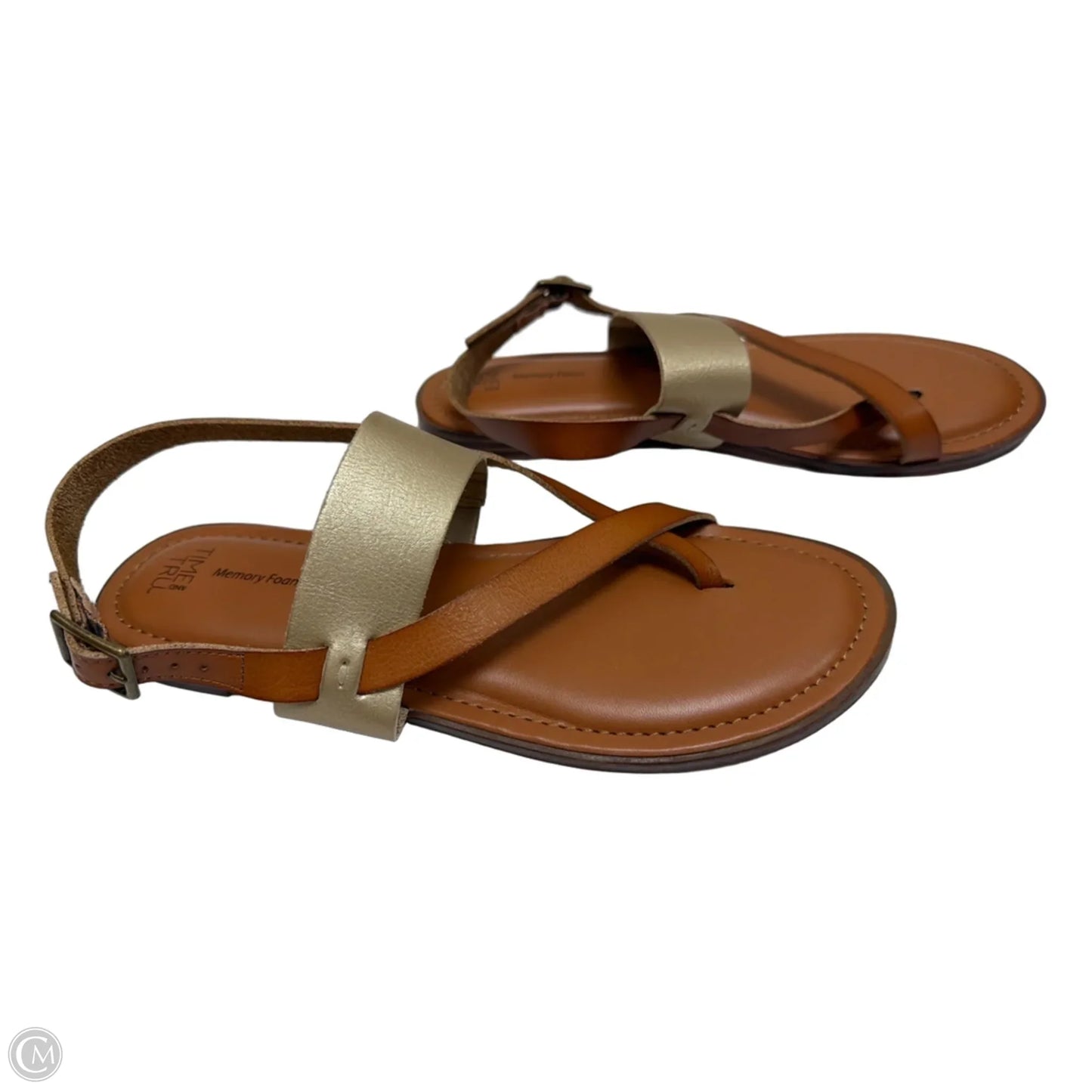 Sandals Flats By Time And Tru In Brown, Size: 8