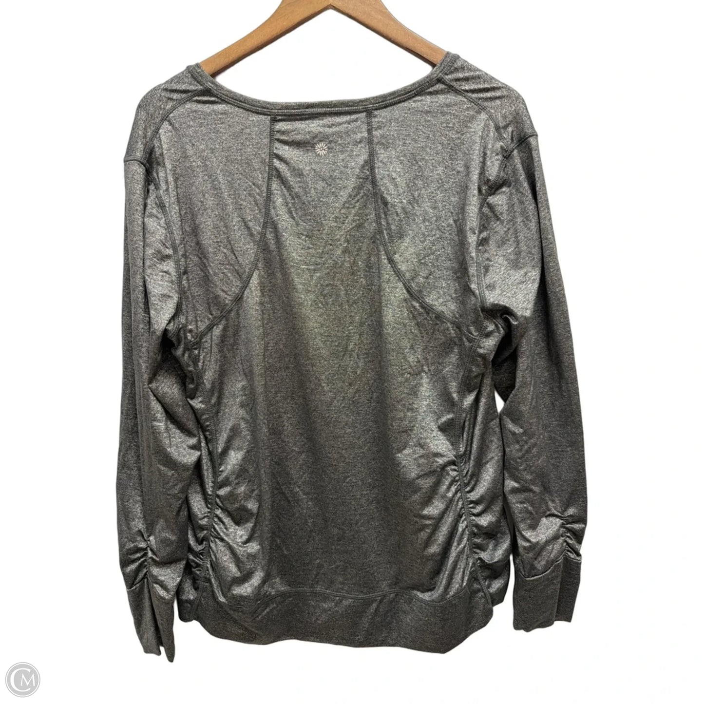 Athletic Top Long Sleeve Crewneck By Tangerine In Grey, Size: 1x
