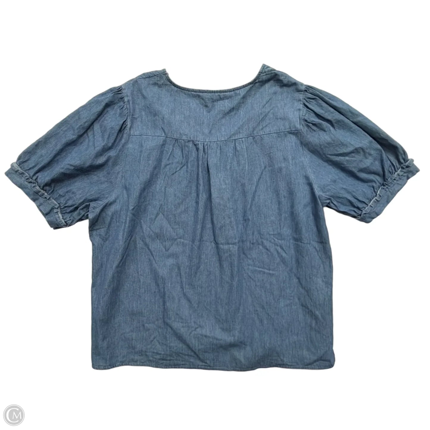 Top Short Sleeve By Draper James In Blue Denim, Size: 1x
